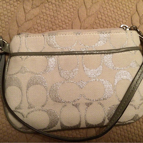 Coach Silver and Gray Wristlet NWOT - Picture 6 of 8